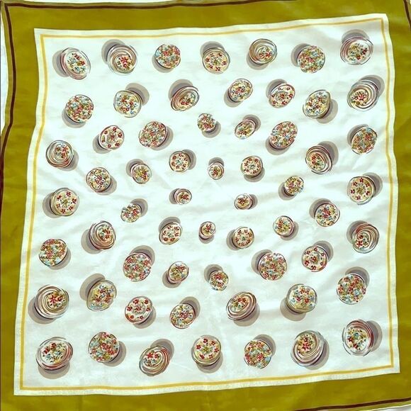 Vintage mid century flowered hat design scarf - Picture 1 of 8